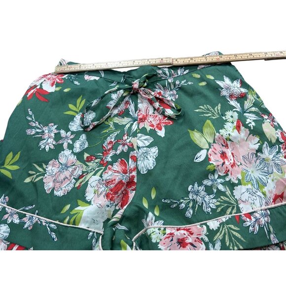 Cynthia Rowley Womens Floral Sleep Shorts - Green & Pink M - Picture 6 of 7
